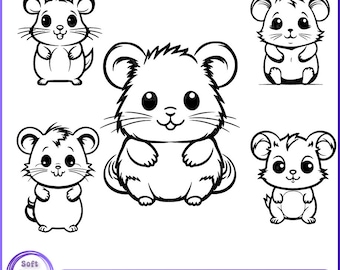 Hamster Svg Bundle, Cut Files for Cricut, Hamsters Silhouette, Instant Download, Hamster png, Baby Hamster, Cute Hamster, Hamster silhouette
