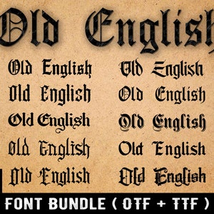 Oudengels lettertype Ttf, Otf, bundel, Cricut, silhouet, vintage lettertype, direct downloaden