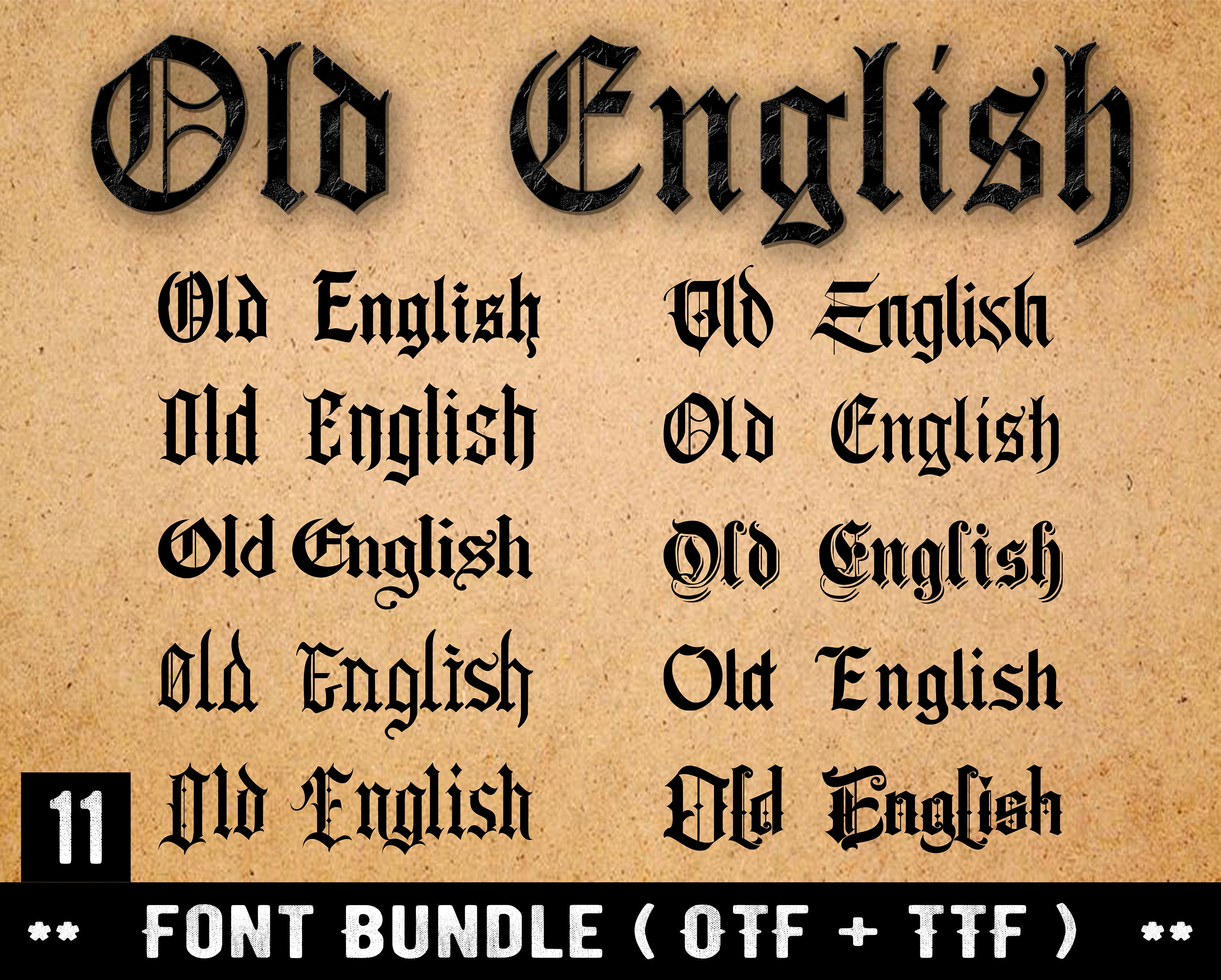 Old English Font Drawing by English School - Fine Art America