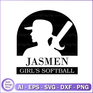 Softball svg, Team, Softball Template, svg, eps, dxf, png, Silhouette, Cricut,