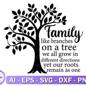 Stamboom Svg, levensboom Svg, DXF, gesneden bestanden voor Cricut, stamboom Clipart, Instant Download, Cut-bestand voor Cricut en Silhouette