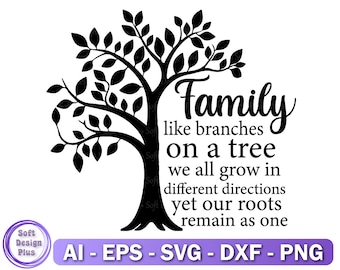 Family Tree Svg, Tree Of Life Svg, DXF, Cut Files For Cricut, Family Tree Clipart, Instant Download, Cut file for Cricut and Silhouette
