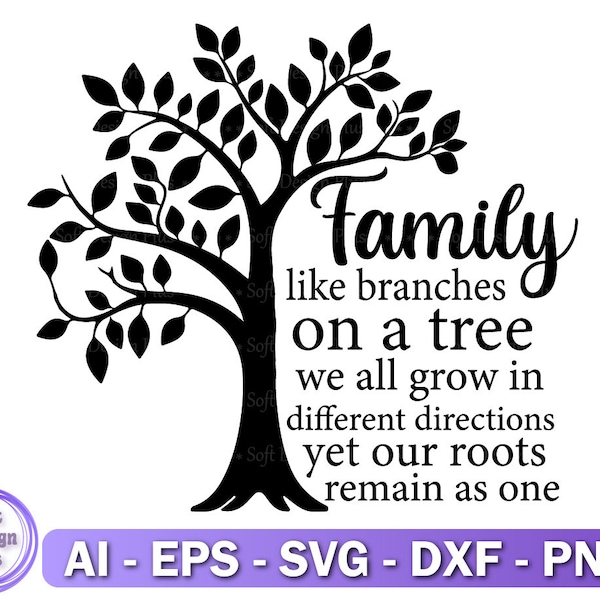 Family Tree Svg, Tree Of Life Svg, DXF, Cut Files For Cricut, Family Tree Clipart, Instant Download, Cut file for Cricut and Silhouette