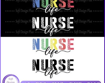 Leopard Nurse Life SVG: Colorful Nursing Design (Digital Files)