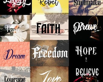 Tattoo Font Bundle: 12 Professional Calligraphy Fonts (TTF, OTF)
