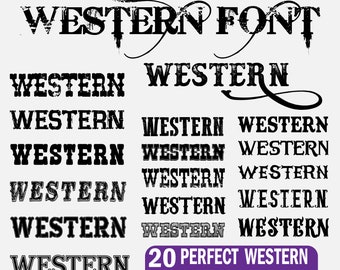 Western Font, Perfect Western Font Bundle, Cowboy Font, Wild Fest Font, Cricut Font,Otf and Ttf Font Files,  Instant Download