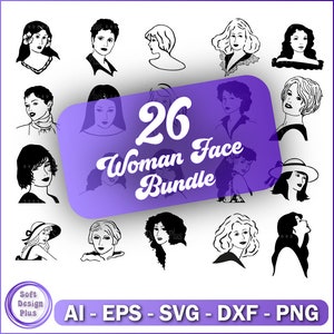 Woman Face SVG,  Woman Silhouette, Instant download, Girl Face Svg, Woman Face Cut Files, Woman Face Cricut