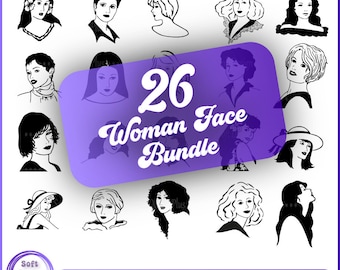 Woman Face SVG Bundle: Silhouette Cut Files (Digital Download)
