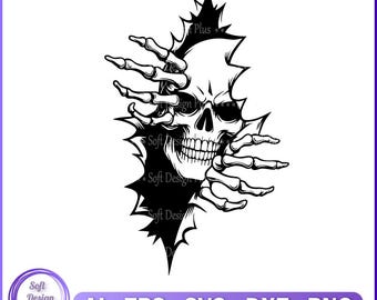 Skull In The Wall File, Vector file, Instant Download, SVG Vector file, Cricut, Laser, Cricut, Clipart