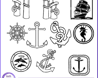Anchor SVG Bundle, NAUTICAL SVG, Nautical Bundle Svg, Sailing Svg, Anchor Svg, Anchor Cut File, Instant Download, Cricut, Silhouette