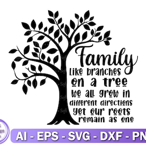 Family Tree Svg, Tree Of Life Svg, DXF, Cut Files For Cricut, Family Tree Clipart, Instant Download, Cut file for Cricut and Silhouette