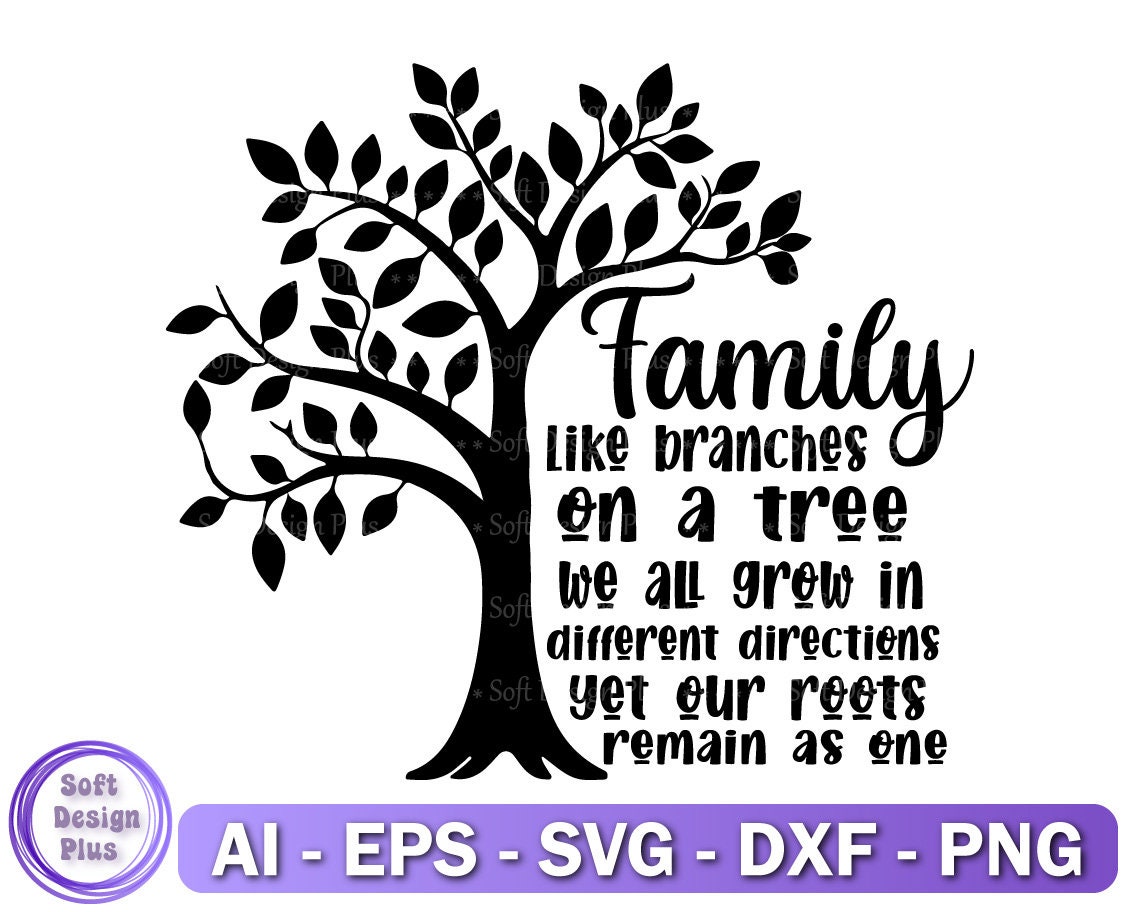 Family Tree Svg, Tree Of Life Svg, DXF, Cut Files For Cricut, Family Tree Clipart, Instant Download, Cut file for Cricut and Silhouette