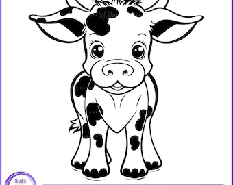 Vaca linda svg, vaca svg, cricut, vaca bebé Svg, archivo de corte, animal Svg, archivo de corte, archivos de corte para Cricut