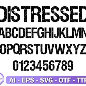 ディストレストフォント、SVG、ディストレストアルファベット、グランジフォント、Png、TTF、OTF