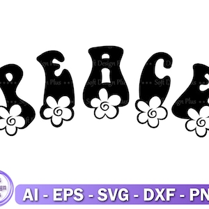 Frieden SVG-Schnittdatei: Blumen-Peace-Zeichen (Digitaler Download)