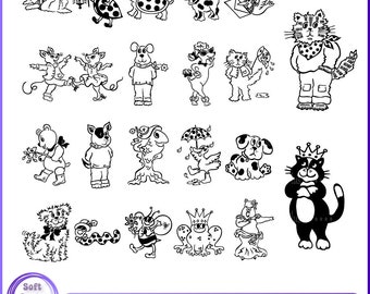 Animal Svg Bundle, Animal Doodle Svg Bundle, Animal Svg, cute animal svg, Farm Animal Svg, Commercial Use, Doodle svg