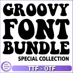 Groovy lettertypebundel, retro alfabet Svg, vintage lettertype, Groovy alfabet, retro lettertype Svg, Groovy ClipArt, lettertype Svg, Cricut, Groovy lettertype TTF