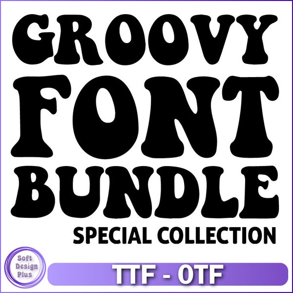 Groovy Font Bundle, Rétro Alphabet Svg, police vintage, Groovy Alphabet, Rétro Police Svg, Groovy ClipArt, Police Svg, Cricut, Groovy Font TTF