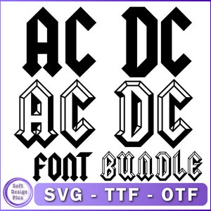 Fuente Heavy Metal, Fuente Ac Dc, Fuente Hard Rock, Fuente Cricut, Paquete de fuentes ACDC, Descarga instantánea, Svg - TTF - OTF