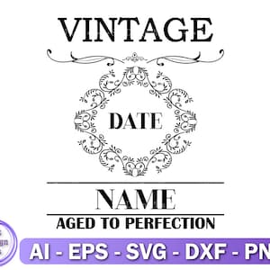 Vintage Aged to Perfection Svg, Birthday Svg, Sublimation Design, Instant Download, Cut file for Cricut and Silhouette