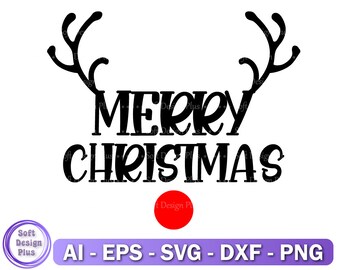 Merry Christmas Reindeer SVG File, Christmas Shirt Svg File, Christmas Svg For Cricut, png, Ornament Svg File, Vector, Digital File