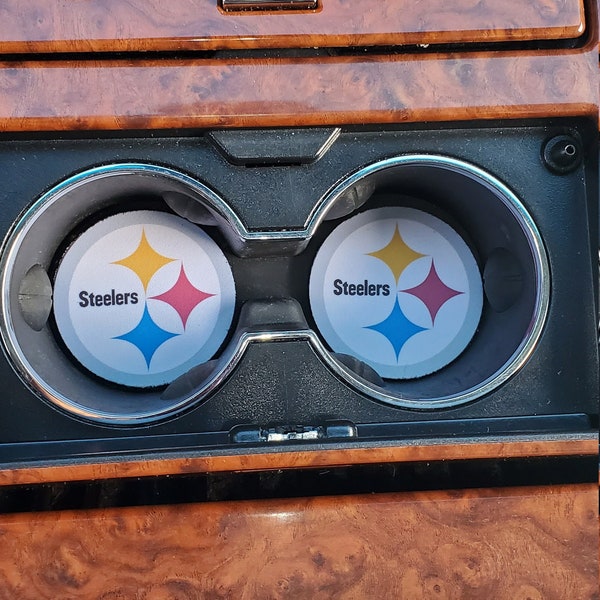 Big Steel, Pittsburgh, Football fan, Car Accessories, Car Coasters, Coaster, car decor, cup holder coaster, gift for him