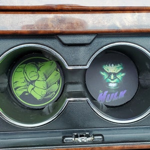 Hulk, Coaster Set, Car Accessories, Car Decor, Car Coasters,Coaster, auto decor, gift for him, cup holder coaster