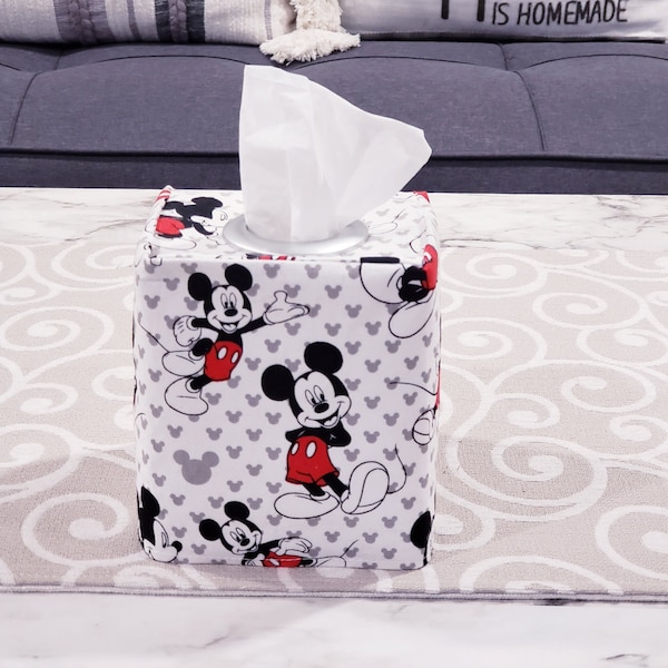 Mickey Mouse Tissue Box Cover,  Cover, Mickey Mouse Decor, Disney Decor, Fabric Tissue Cover, Mickey Mouse, Nursery Decor