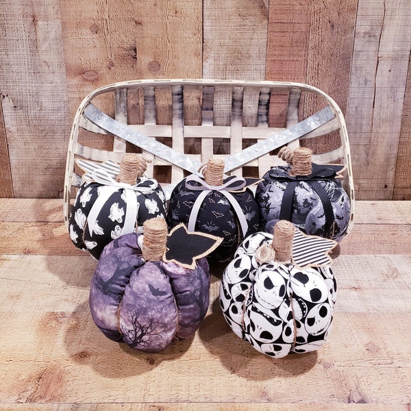 Halloween Pumpkins ,Handmade Pumpkins, Halloween Decor, Rustic Halloween Decor, Farmhouse Pumpkin, Fabric Pumpkins, Halloween Basket