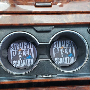 Scranton, Michael Scott, The Office, Inspired Car coaster, Car Accessories, Car Decor, Car Coasters, cup holder coaster