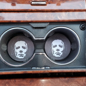 Michael Myers, Car coaster, Coaster, Car Accessories, Car Decor, , auto decor, cup holder coaster