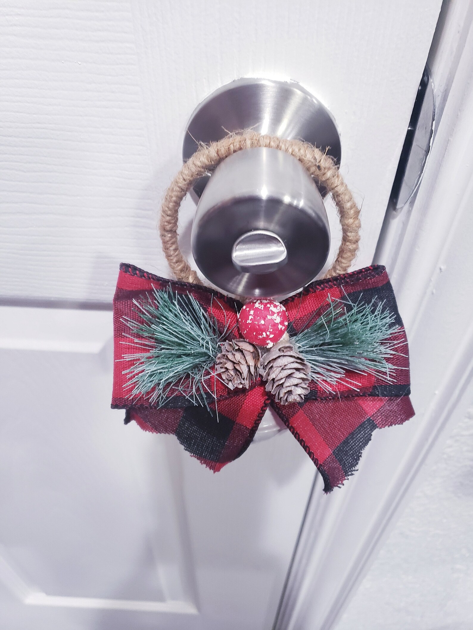Black and Red Christmas Door Knob Hanger Door Decor Door - Etsy