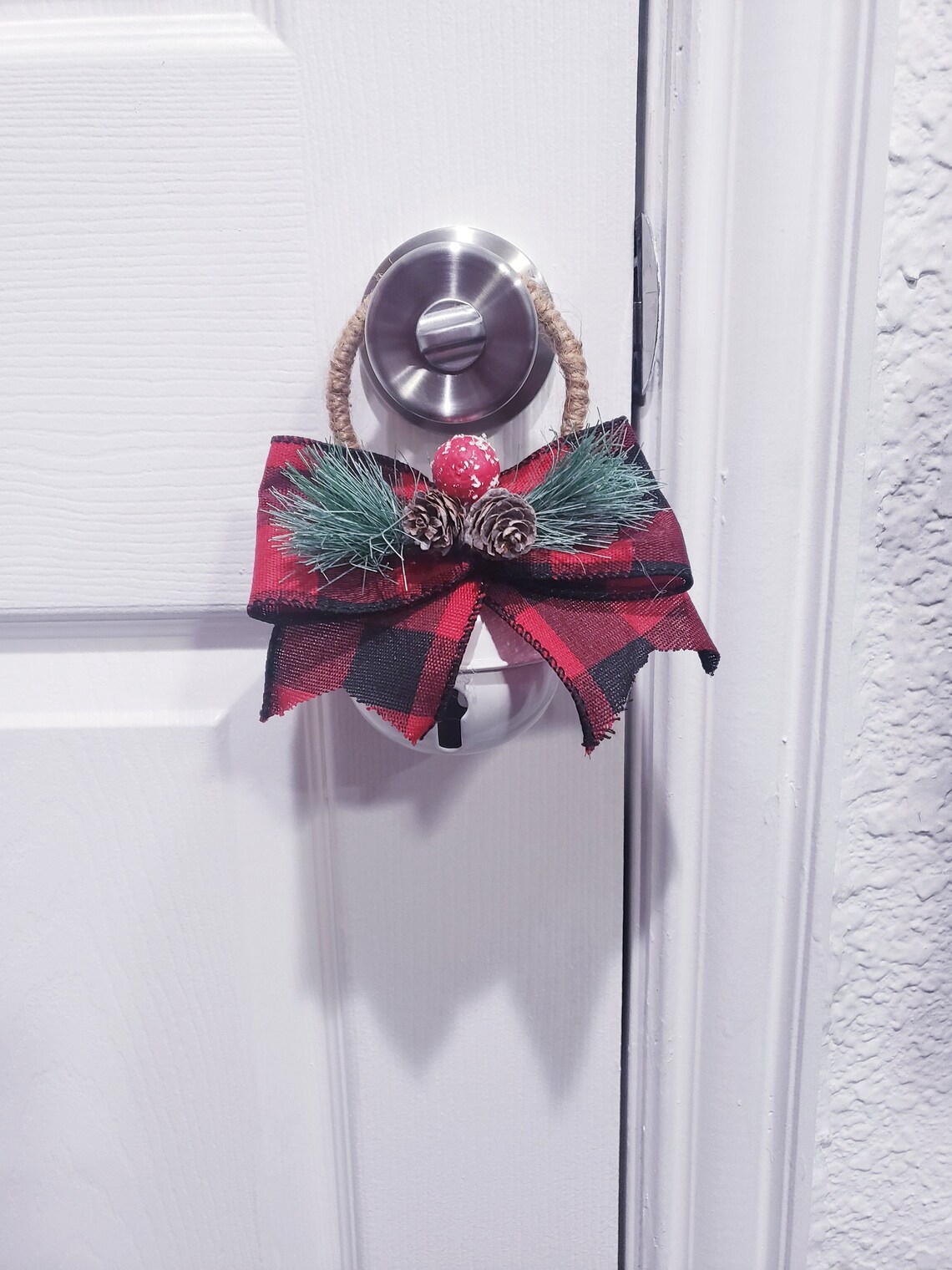 Black and Red Christmas Door Knob Hanger Door Decor Door Etsy