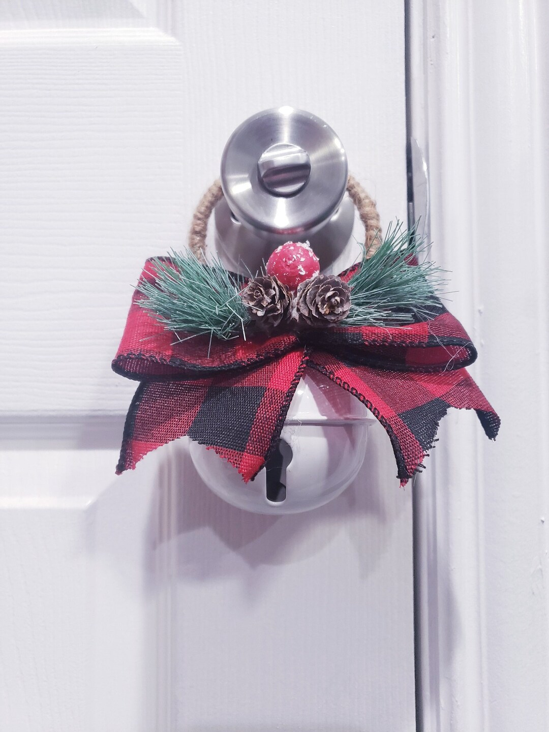 Black and Red Christmas Door Knob Hanger Door Decor Door Etsy