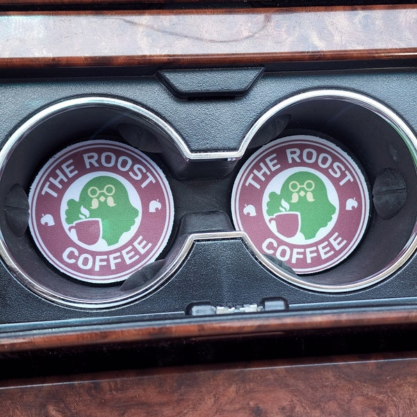 Brewster, The Rooster coffee, Animal Crossing, Starbucks, Coffee, Car Accessories, Car Decor, Car Coasters,Coaster, auto decor, cup holder