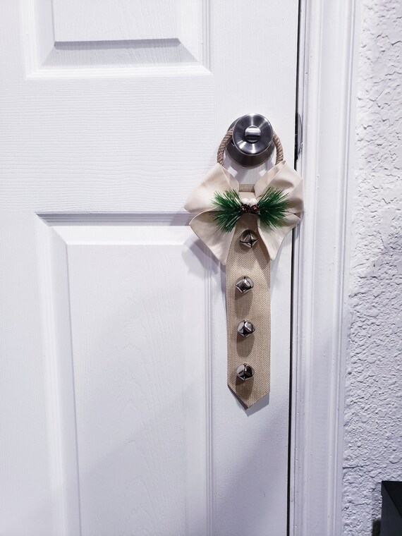 Cream and Burlap Farmhouse Christmas Door Knob Hanger Door Etsy