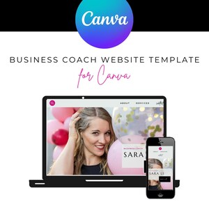 Canva-mall för coacher, coachingwebbplats, affärscoach, Canva-webbplatsmall för coacher, Canva-webbplats, direktnedladdning