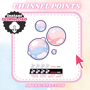 Cute Bubbles Points | Ikona punktu kanału Twitch | Mermaid Vibes | Discord Roles Emote Youtube Kick | Streaming | Gamer | Natychmiastowe pobieranie