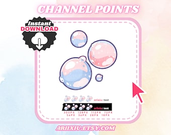 Bubbles Channel Points Icon | Sub Bits Emote | Twitch TikTok YouTube Discord