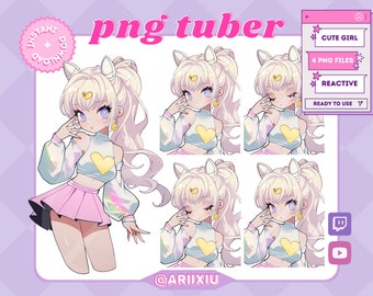 Space Girl Cute Anime PNGTuber | Streaming | Gamer | Twitch | Youtube | TikTok | Streamlabs OBS | Reactive Image | Premade | Ready to Use
