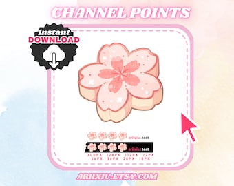 Sakura Cookie Channel Point Symbol: Kawaii Twitch Emote (Digitaler Download)