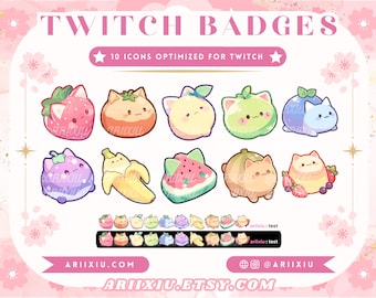 Fruit Cat Sub Abzeichen | Bits/Kanalpunkte | Twitch TikTok YouTube Discord