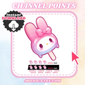 Kawaii Melody Ice Cream Popsicle | Twitch Channel Points Icon | Discord Roles | Emote | Works On Youtube Kick | Streaming | Instant Download