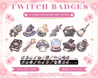 Magician's Toolkit Twitch Badges: Wizard Witch Alchemy (Digital Download)