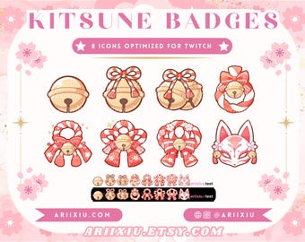 Kitsune Shrine Bell Sub Abzeichen | Bits/Kanalpunkte | Twitch TikTok YouTube Discord