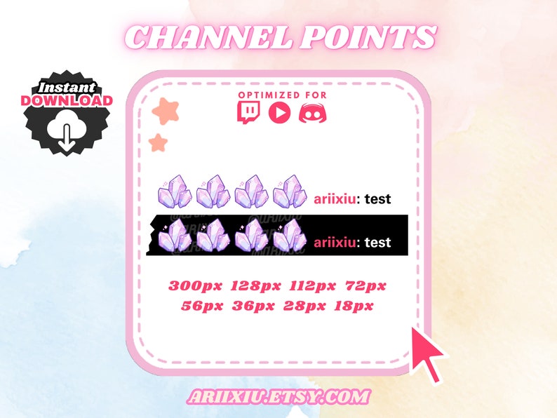 Purple Crystal Channel Point Icon: Twitch, Discord, Youtube (digital ...