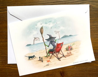 Beach Witch  Greeting Card or Postcard