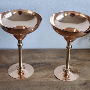 Handmade Pure Copper Margarita Glasses (set of 2), 7th Wedding Anniversary Gift, Birthday Gift, Valentine&#39;s gift.