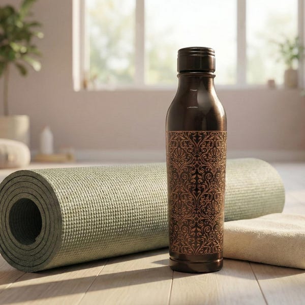 Handmade Copper Water Bottle, 7th Anniversary Gift, 900ml