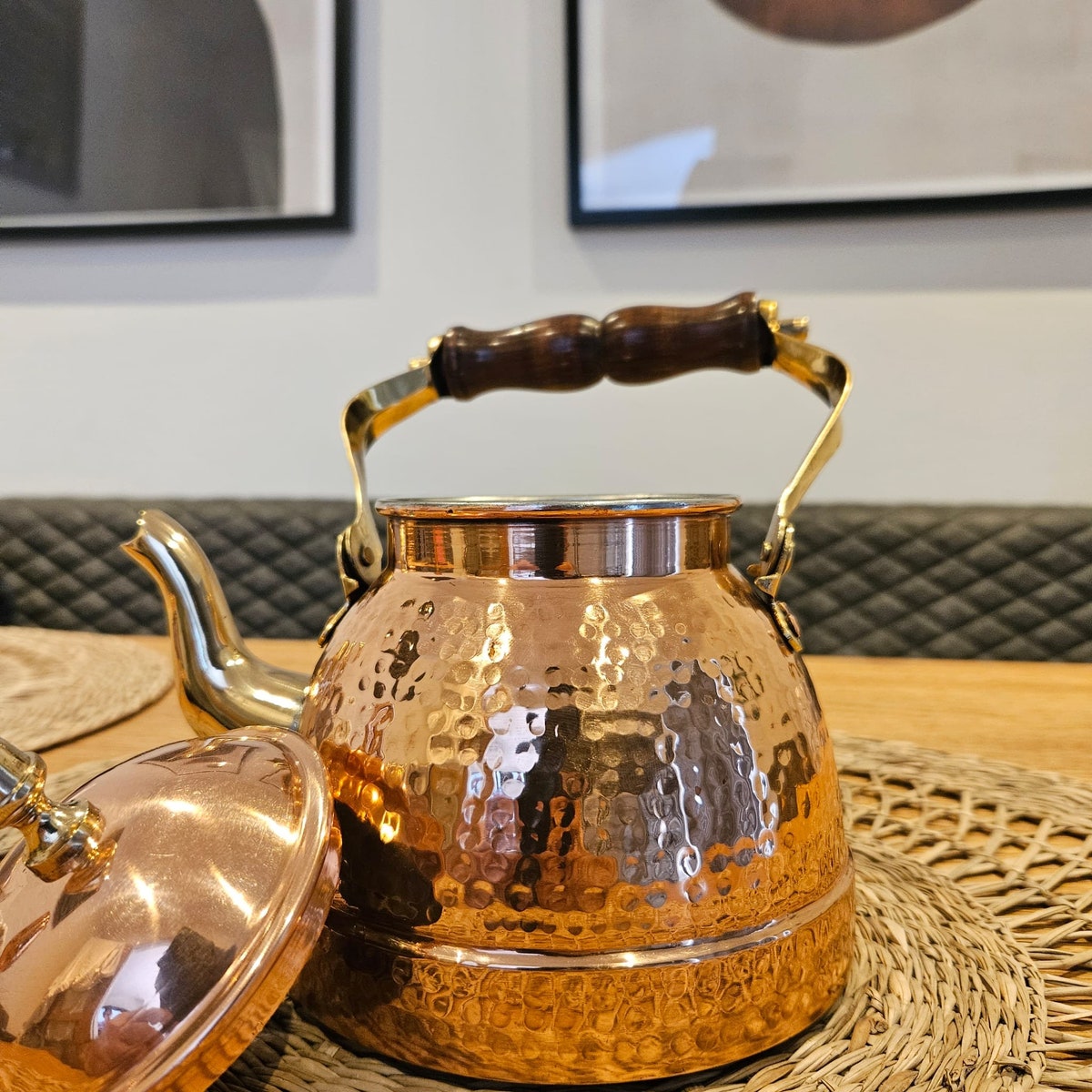 Handmade Pure Copper Teapot Kettle With Wooden Handle, 7th Wedding Anniversary Gift, Housewarming Gift. - Etsy